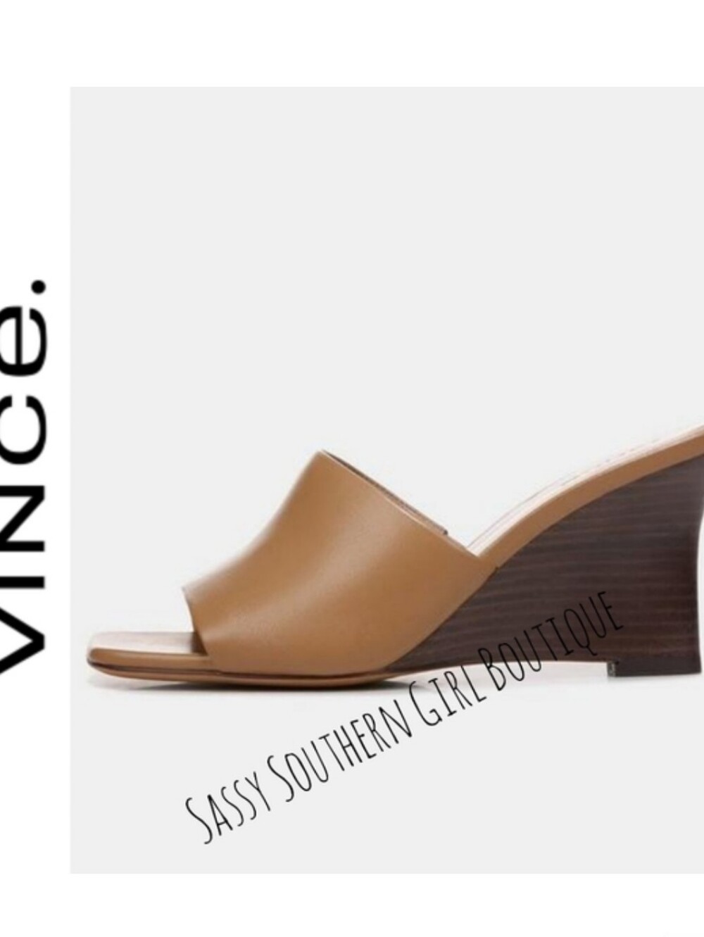 🆕⭐ VINCE tan camel leather wedges